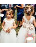 Cap Sleeves Velvet Tulle Flower Girl Dress